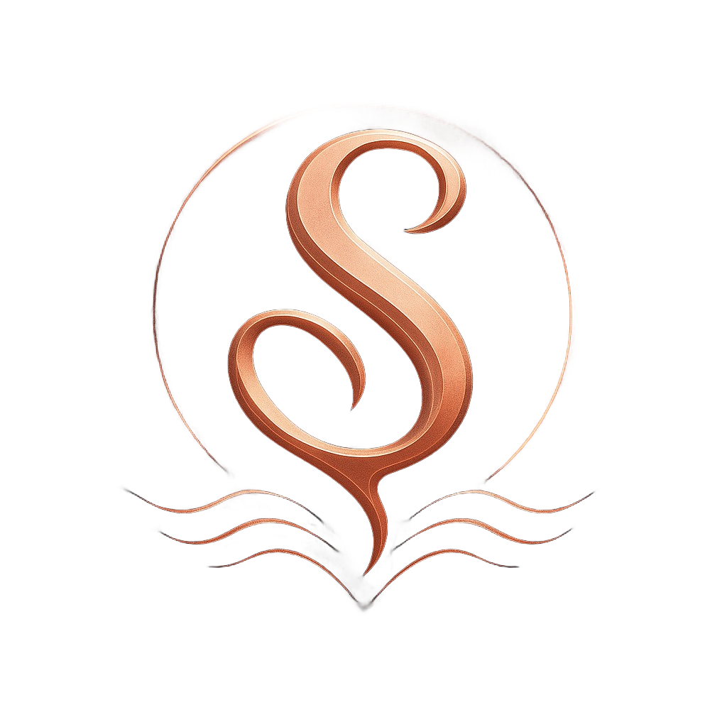 Stylized letter mark used as a brand design element