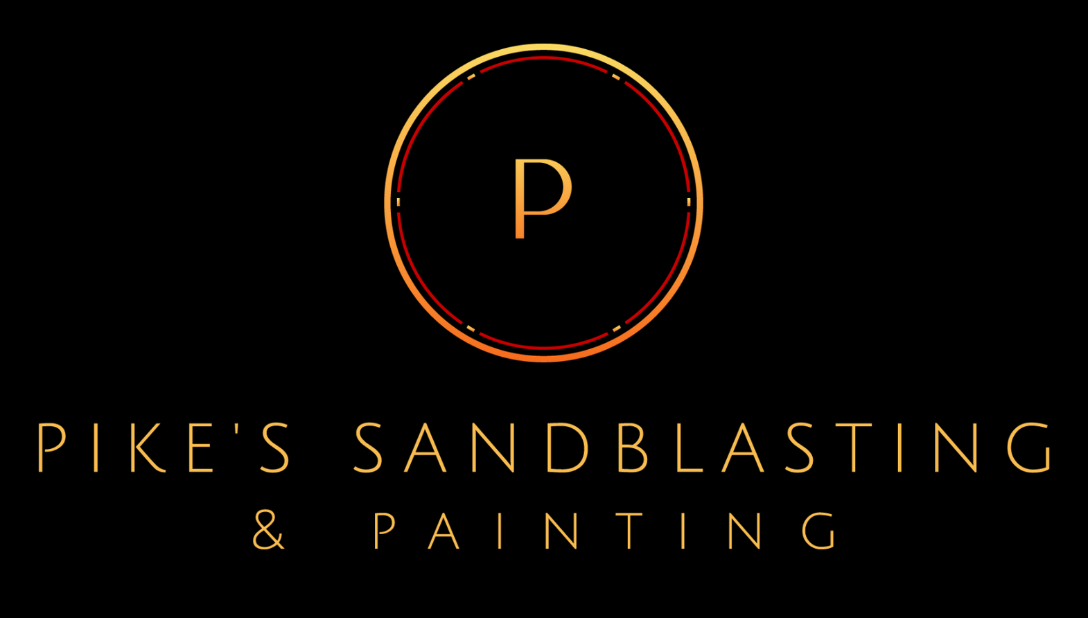 Logo for Pike's Sandblasting & Painting featuring a gold