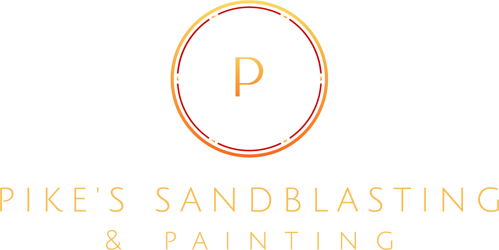 Logo for Pike's Sandblasting & Painting featuring a gold
