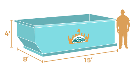 A silhouette of a man standing next to a green dumpster.