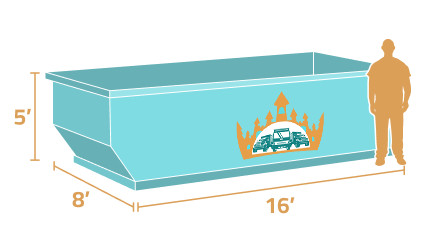 A man is standing next to a green dumpster with the number 30 on it.