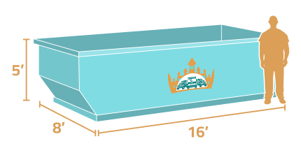 A man is standing next to a green dumpster with the number 30 on it.