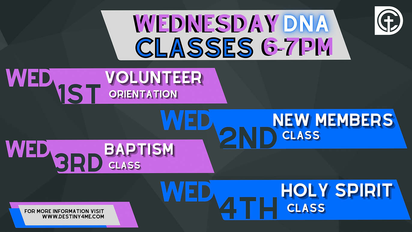 A flyer for wednesday dna classes shows the dates of the classes