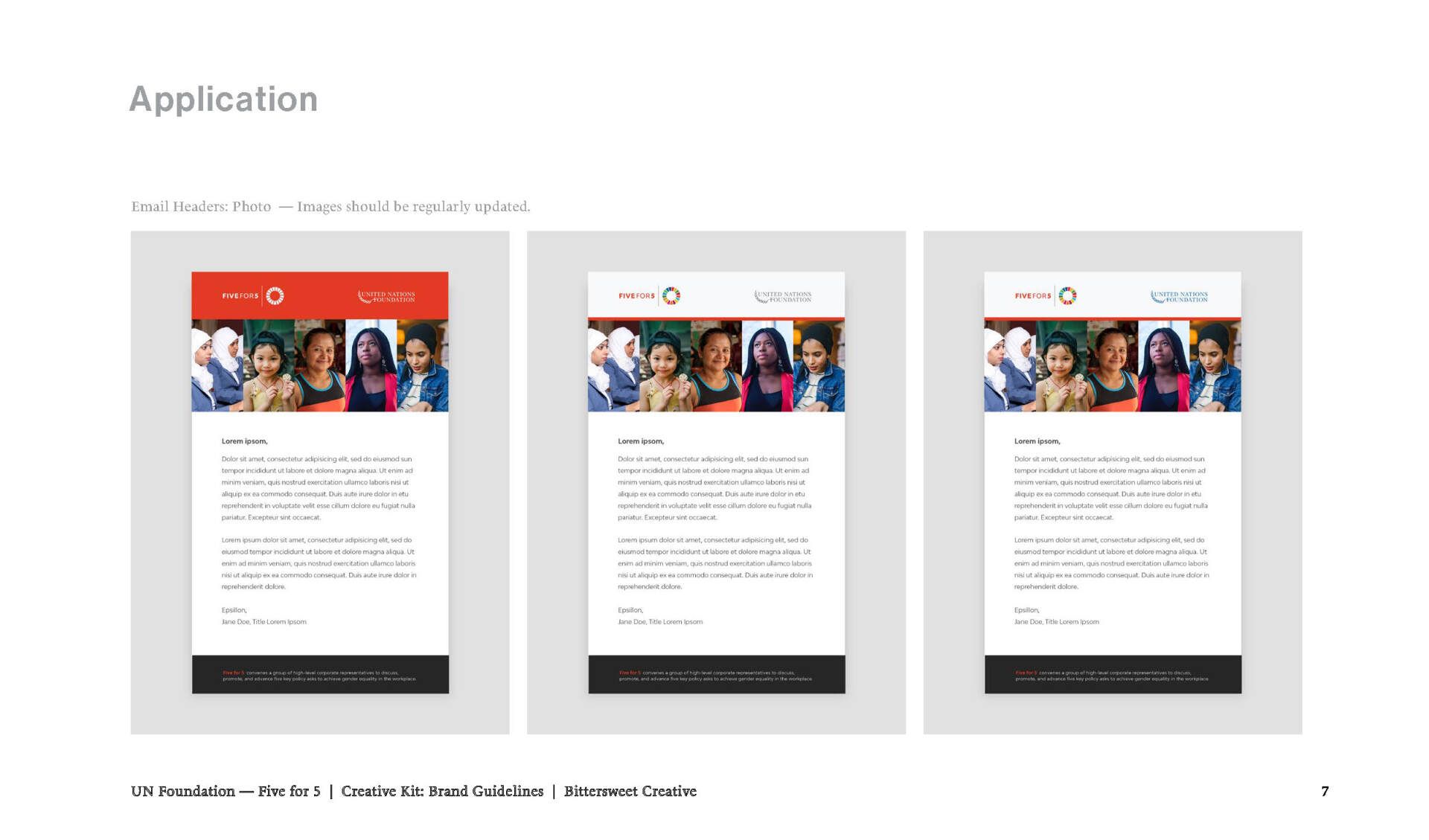 Five for 5 Brand Applications Emails
