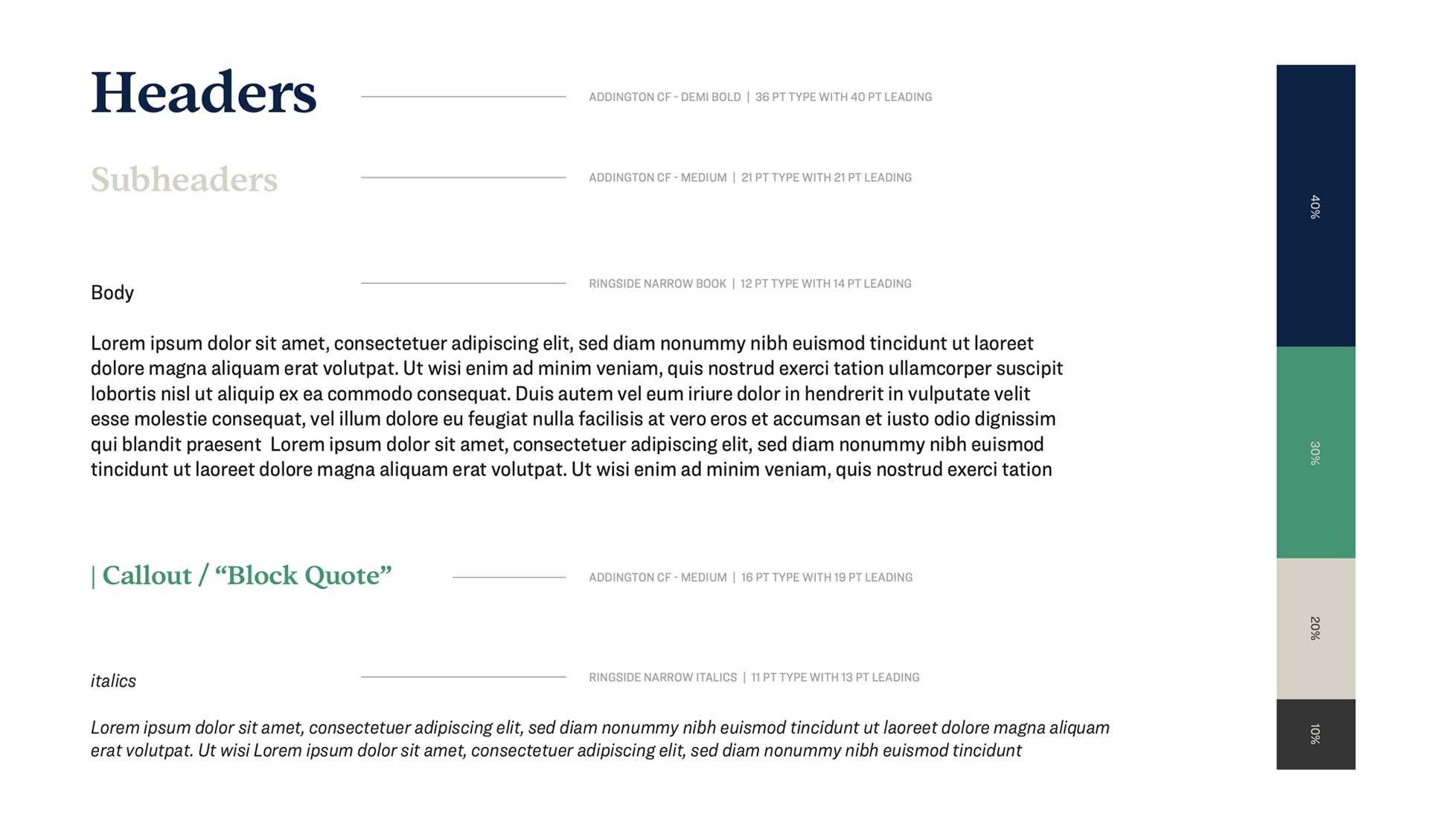 Wheatley Institute Typography Hierarchy and Color Balance