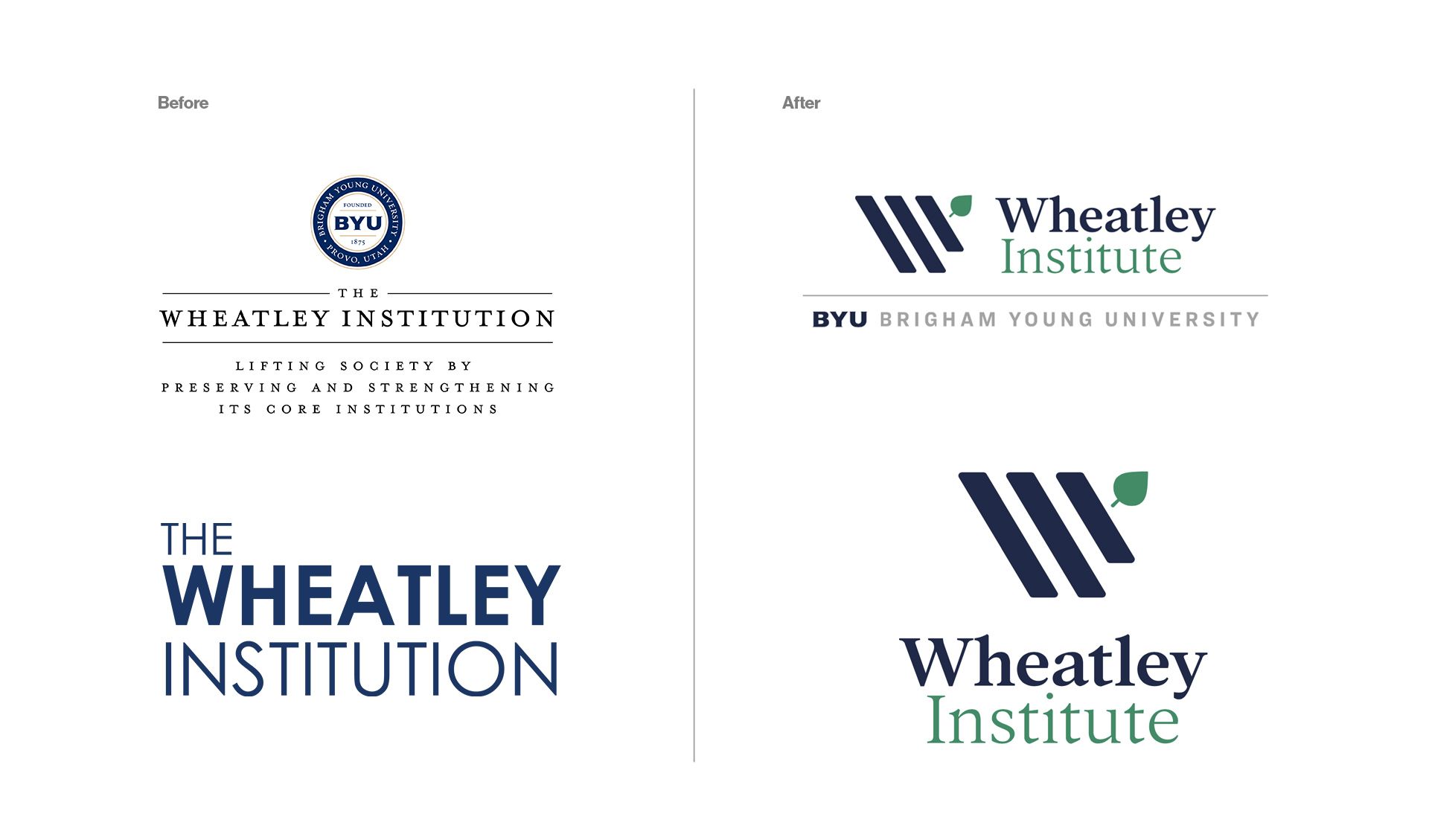 Wheatley Institute Before and After Logo