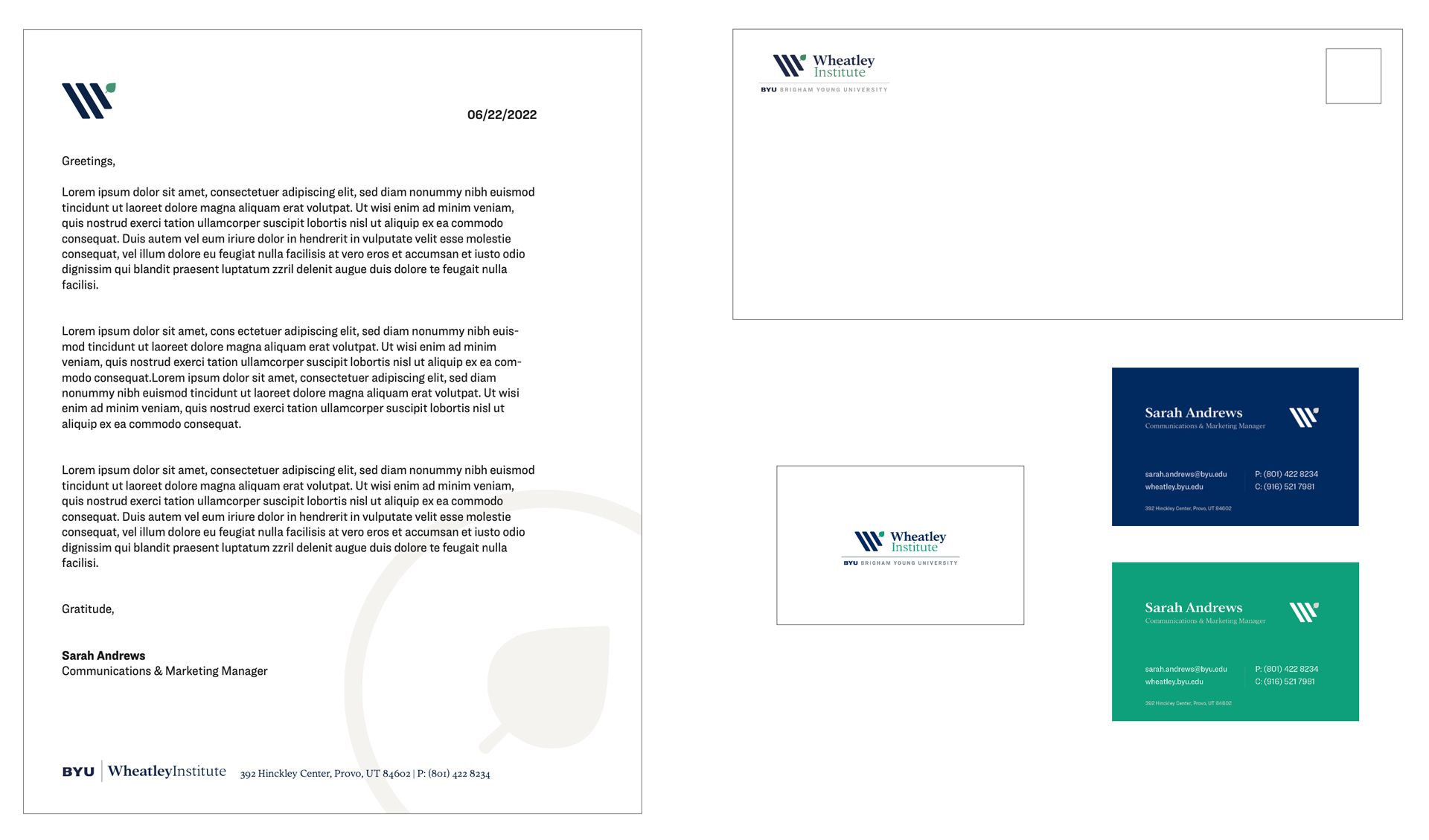 Wheatley Institute Stationary Suite