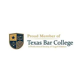 Proud Member of Texas Bar College logo with gold and navy shield emblem