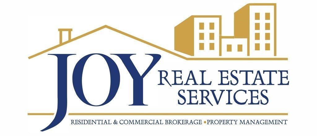 Logo for Joy Real Estate Services. Blue