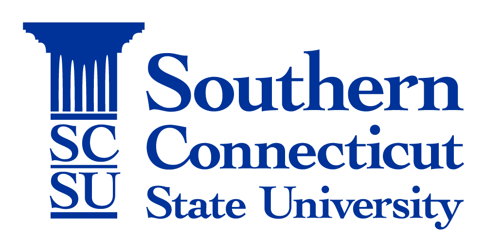 A blue logo for southern connecticut state university