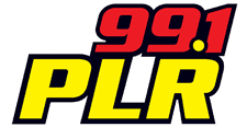 Logo for 99.1 PLR radio station. Red