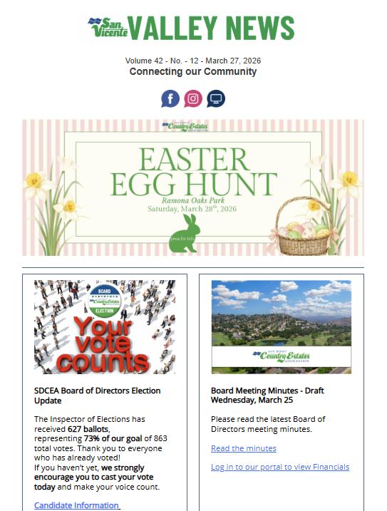 San Vicente Valley eNews Blog San Vicente Valley eNews Blog