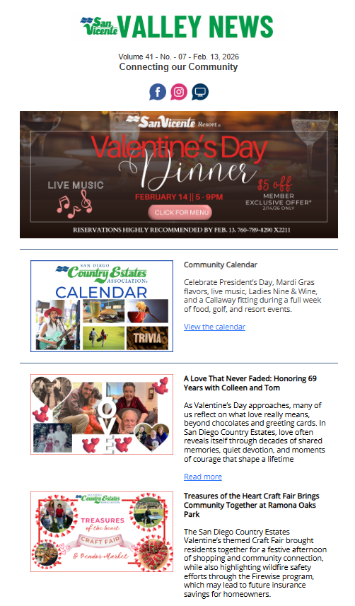 San Vicente Valley eNews Blog San Vicente Valley eNews Blog