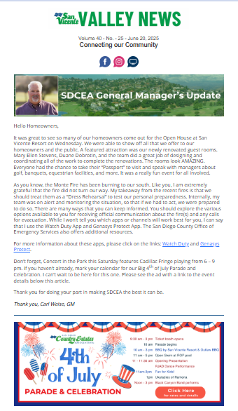 San Vicente Valley eNews Blog
