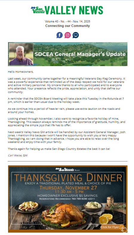 San Vicente Valley eNews Blog San Vicente Valley eNews Blog