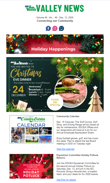 San Vicente Valley eNews Blog San Vicente Valley eNews Blog