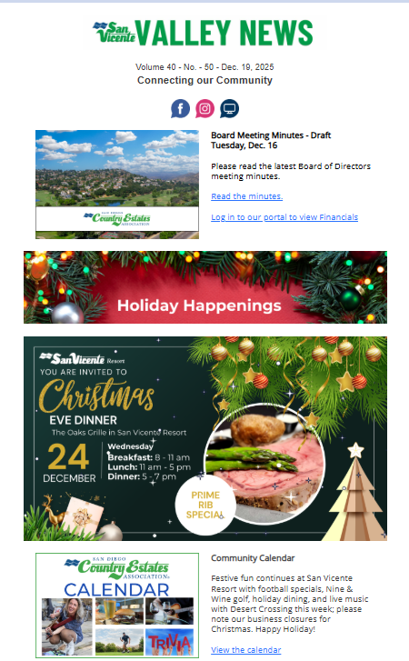 San Vicente Valley eNews Blog