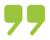 Large green quotation marks.