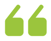 Large green quotations marks.