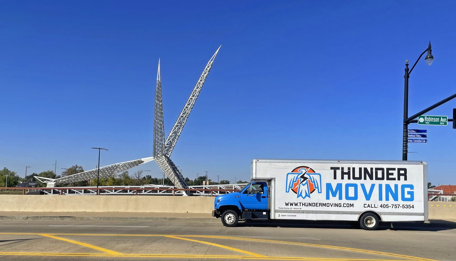 Thunder Moving truck in downtown Oklahoma City.