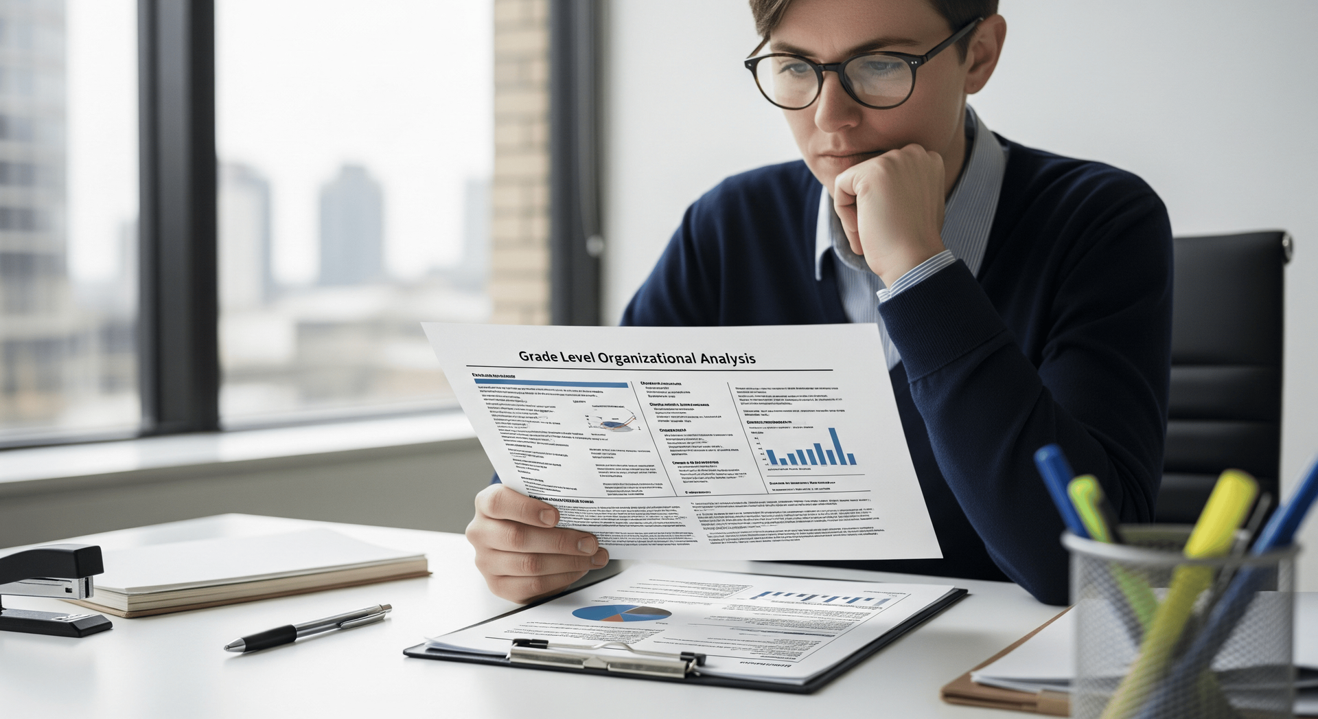 An empty school cafeteria with tables and benches and a stage.