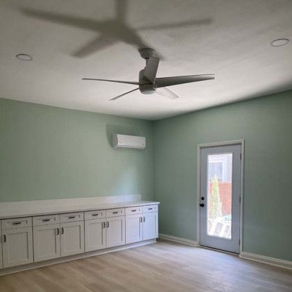 Our client decide to keep a 1 car garage and turn the other 2 car portion into a play room for the kids!