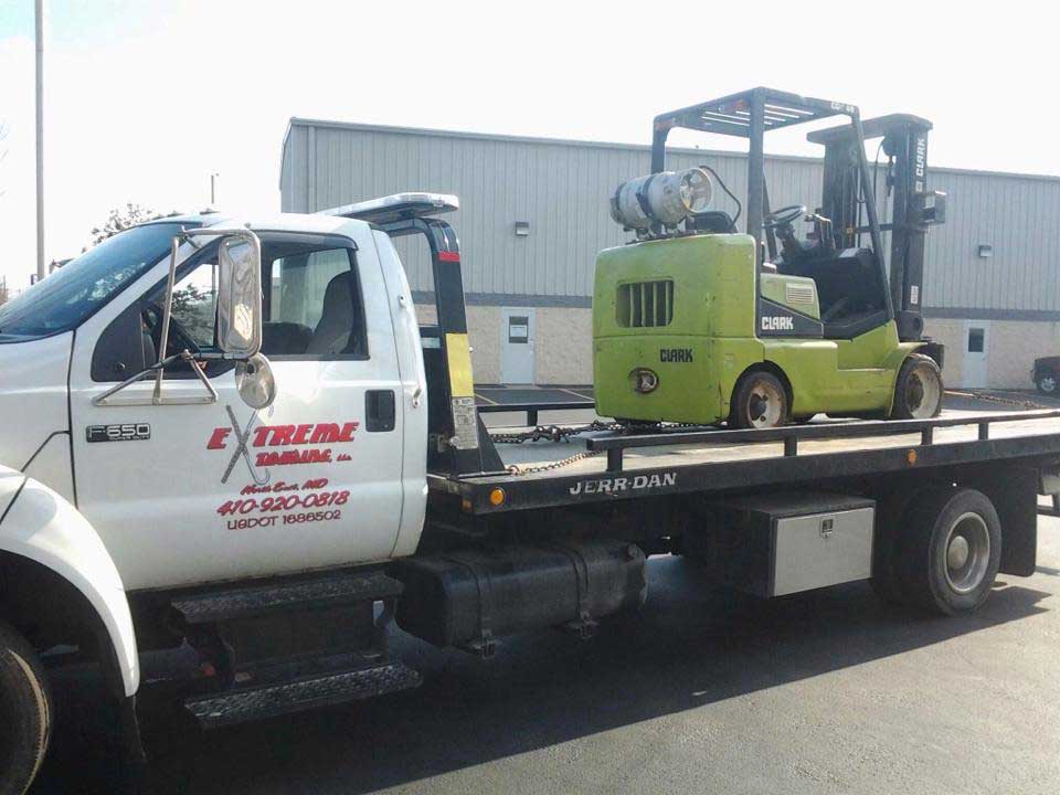 Forklift on Towing Truck | Elkton, MD | Extreme Towing LLC