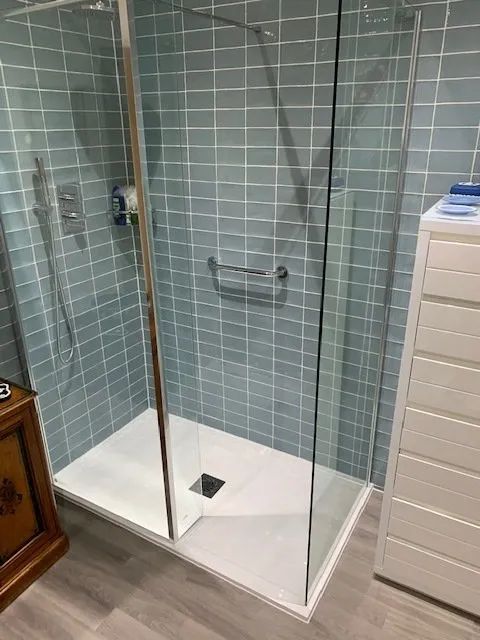 Modern bathroom with a glass shower