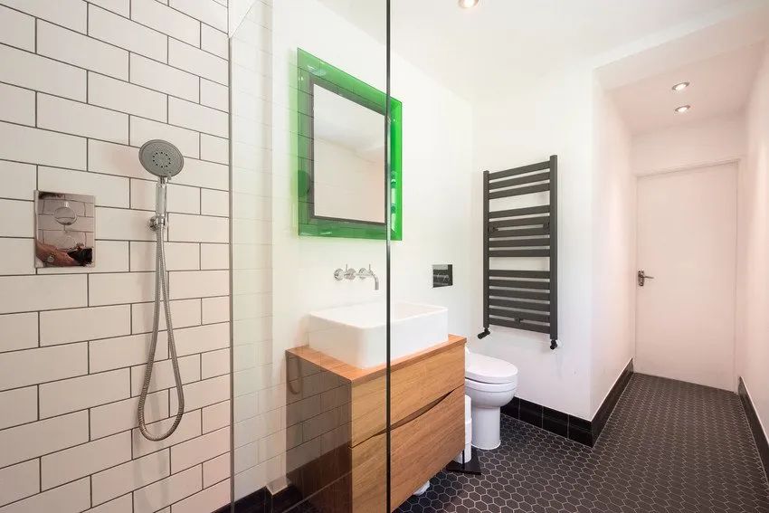 Modern bathroom with a glass shower