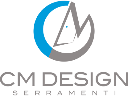 Logo per CM Design: design circolare blu e grigio con le lettere