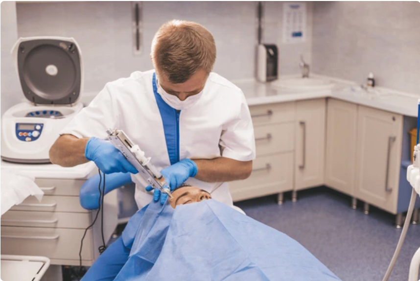 vampire facial in a clinical setting