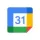 Google Calendar app icon. Blue square with the number 31 on a white square, plus colorful sides.