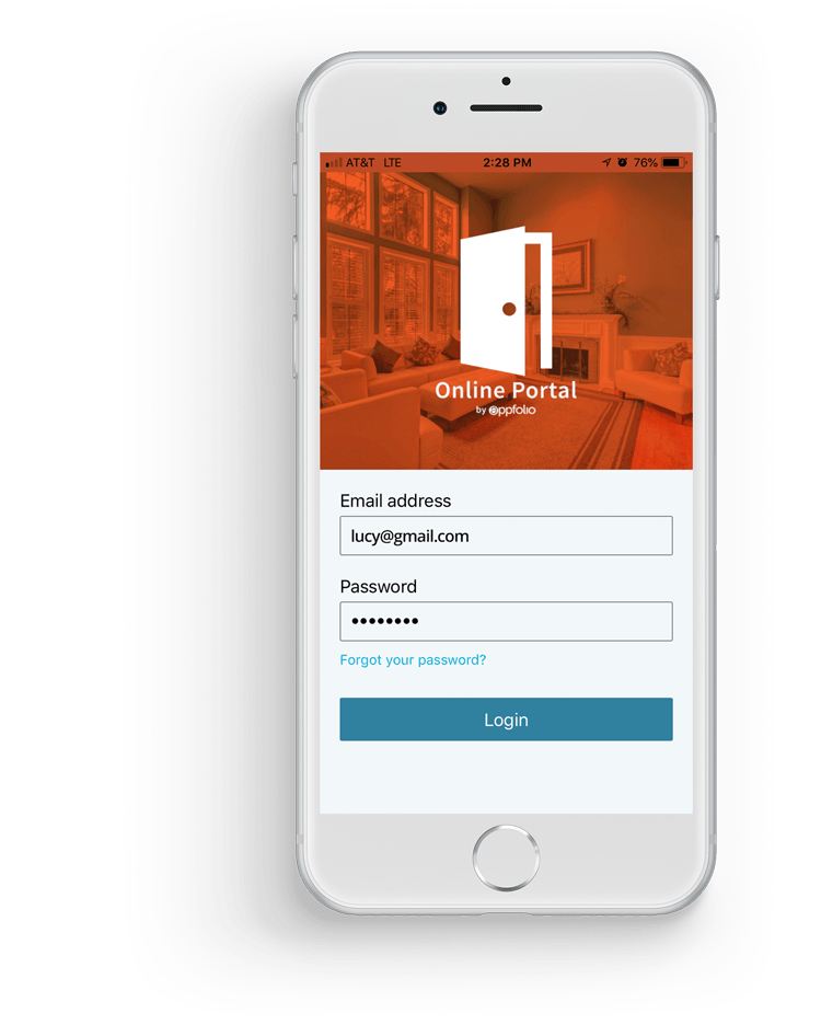 iPhone displaying Online Portal