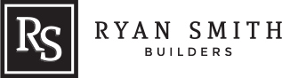 Logo for Ryan Smith Builders featuring white text and initials "RS" in a black square.