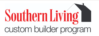 The Southern Living Custom Builder Program logo in red text with a black house graphic icon.