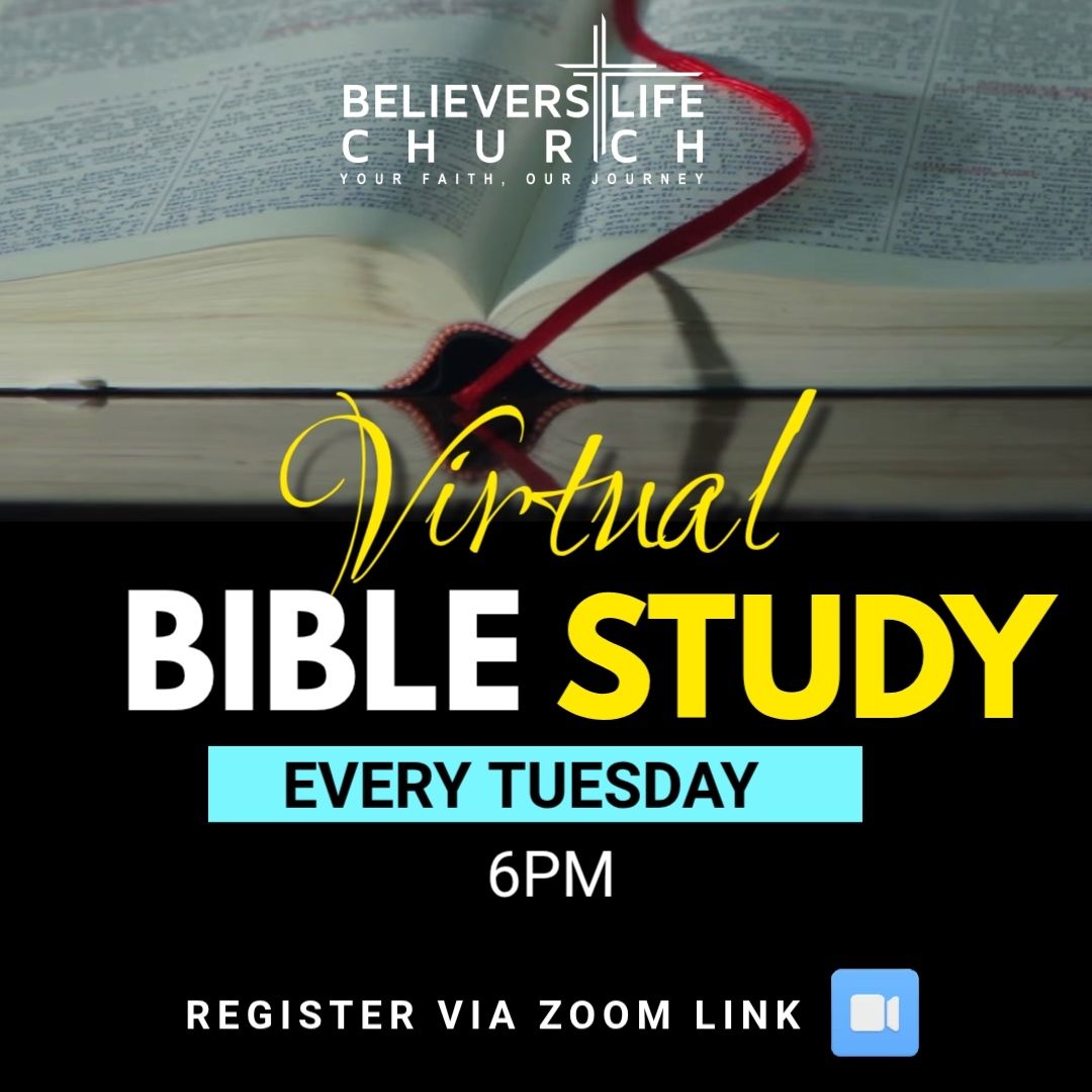 A poster for a virtual bible study called power for life