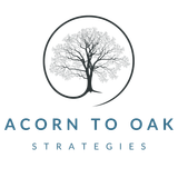 The Acorn to Oak Strategies logo, an oak tree with a circle around and Acorn to Oak Strategies text below | Acorn to Oak Strategies SEO Web Design