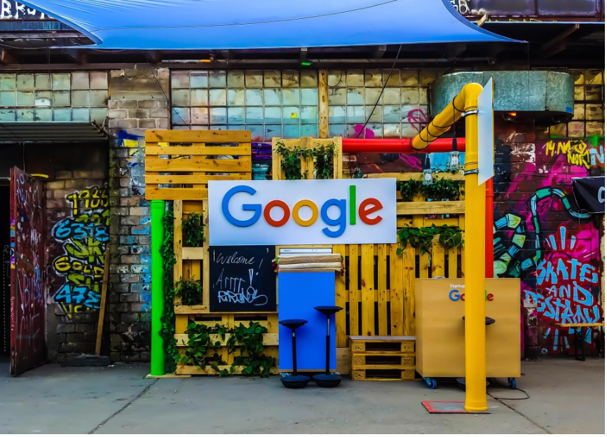 A colorful image of the Google logo in a colorful outdoor setting | Acorn to Oak Strategies SEO Web Design Google Ads Knoxville TN