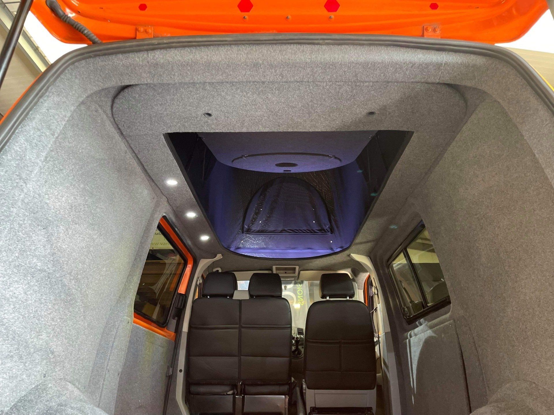 Inside of a Stealth low profile pop top roof