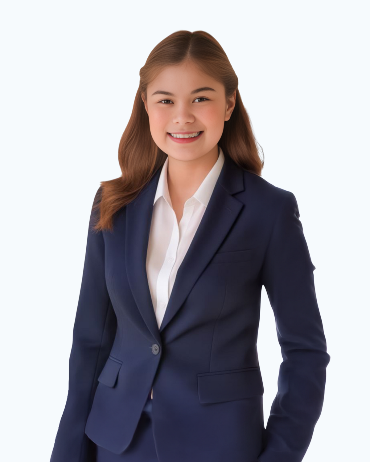 A man in a suit and tie is standing with his hands in his pockets.