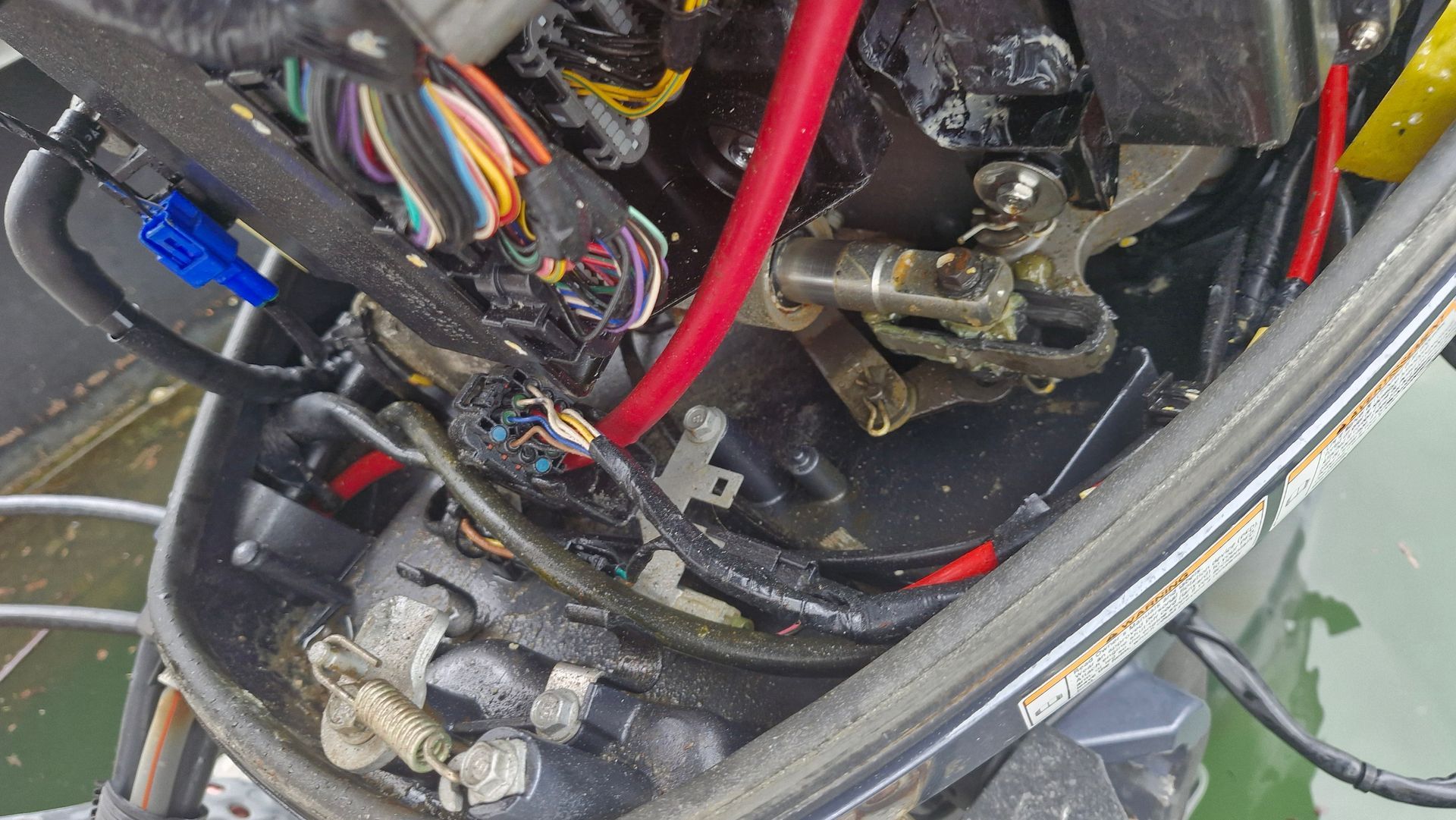 Boat Engine, Damaged Wiring and Components Visible — Symbiote Systems in Airlie Beach, QLD