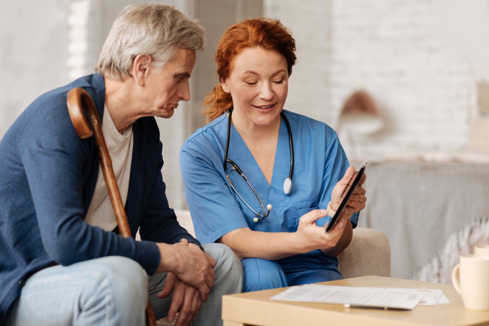 Man getting a wellness evaluation