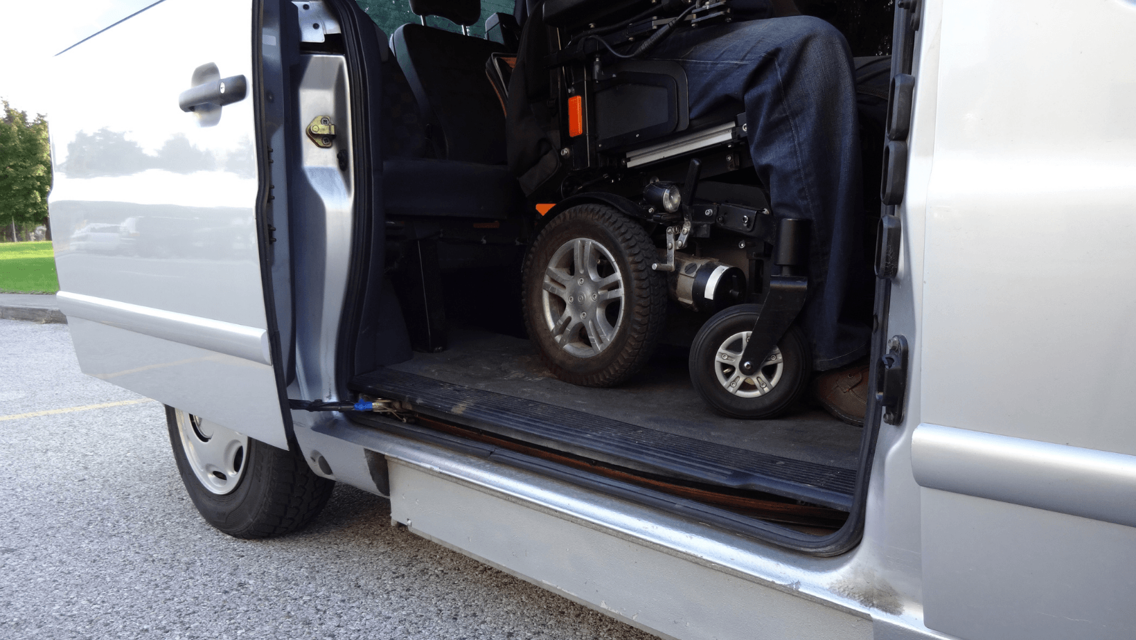 disabled man entering van