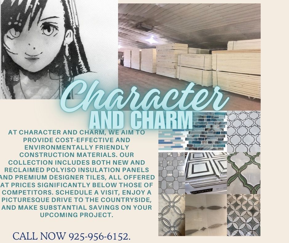 An advertisement for character and charm includes a picture of a girl