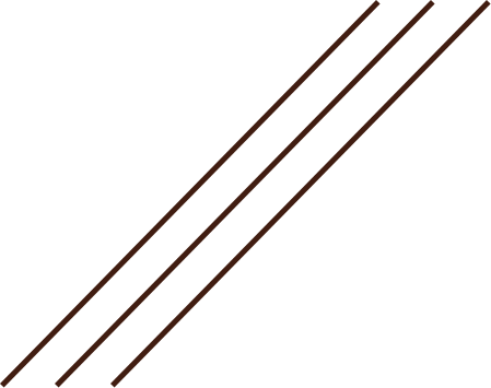 Drei braune Linien sind diagonal auf weißem Hintergrund angeordnet.