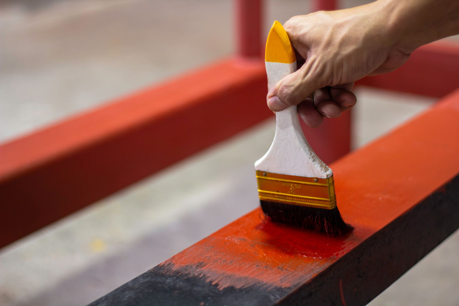 Painting the steel bar