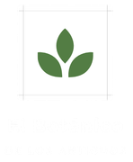 Hojas verdes en un cuadrado blanco, posiblemente un logotipo; diseño limpio y simple.