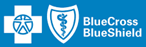 BlueCross BlueShield logo on a blue background.