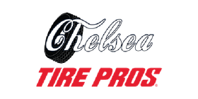 Chelsea tire pros logo on a white background