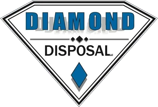 Logo for Diamond Disposal featuring the word "DIAMOND" in blue above "DISPOSAL" inside a white diamond-shaped frame.